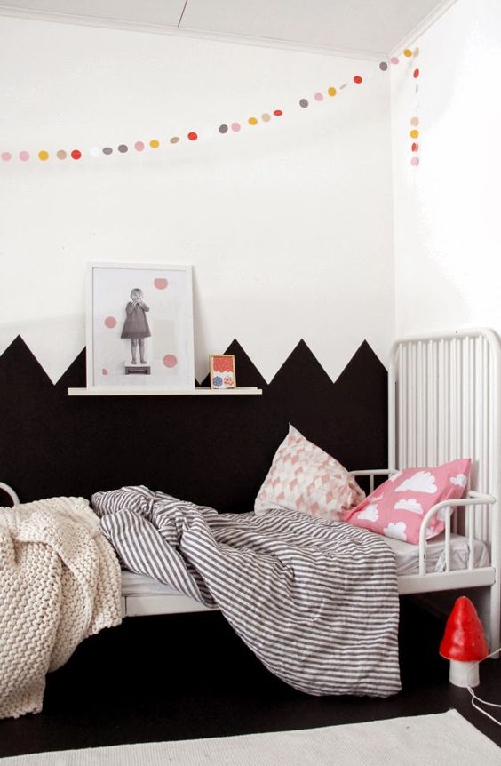 27 идей для дома: черная стена в детской комнате