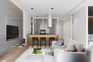Минимализм в дизайне квартиры-студии: пример реализации современных идей на 50 квадратных метрах