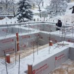 Қыста бекітілген қалып технологиясын қолдана отырып іргетас салу